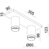 Scott 2 Opbouwspot Champagne – 2-lichts Draaibare Plafondspot GU10