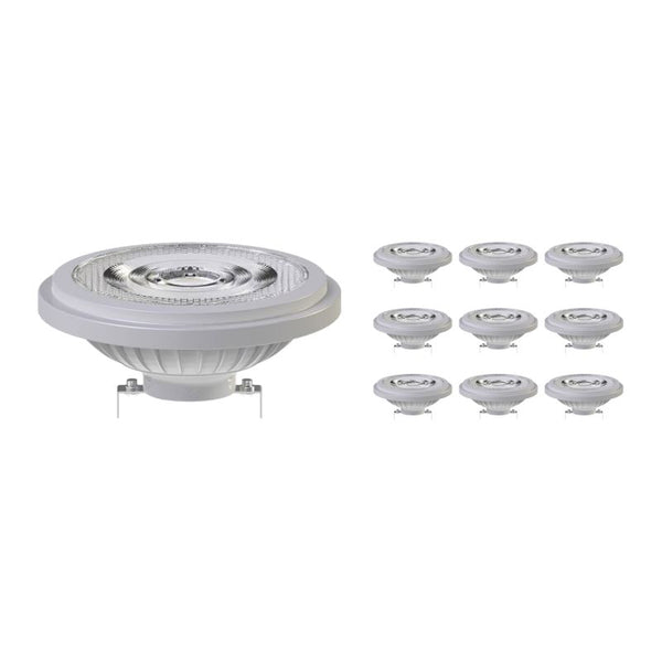 Voordeelpak 10x Noxion Lucent LED Spot G53 AR111 7.4W 530lm 24D - 930 Warm Wit | Beste Kleurweergave - Dimbaar - Vervangt 50W
