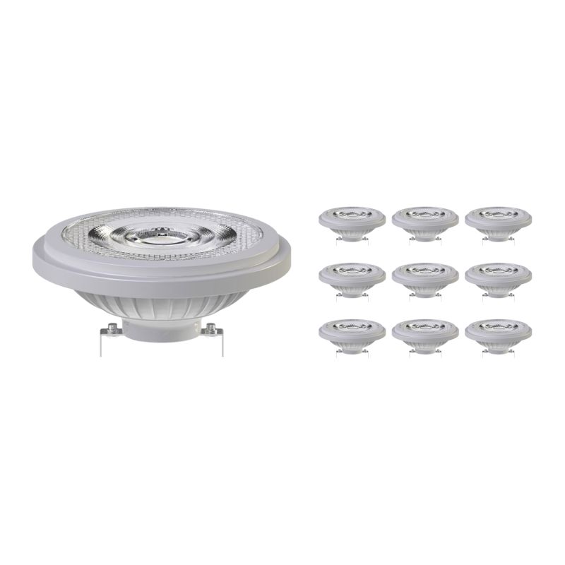 Voordeelpak 10x Noxion Lucent LED Spot G53 AR111 7.4W 530lm 24D - 930 Warm Wit | Beste Kleurweergave - Dimbaar - Vervangt 50W