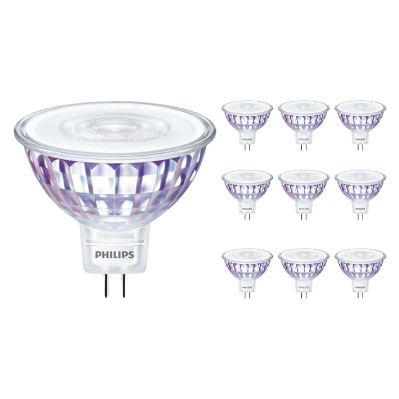 Voordeelpak 10x Philips Master Value LEDspot GU5.3 MR16 7.5W 630lm 36D - 930 Warm Wit | Beste Kleurweergave - Dimbaar - Vervangt 50W